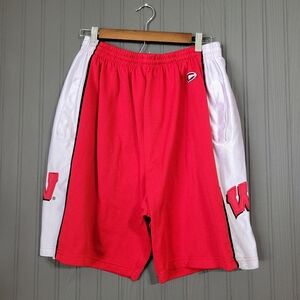 Colosseum Wisconsin Badgers Athletic Shorts Basketball Pockets Red/White Men's L